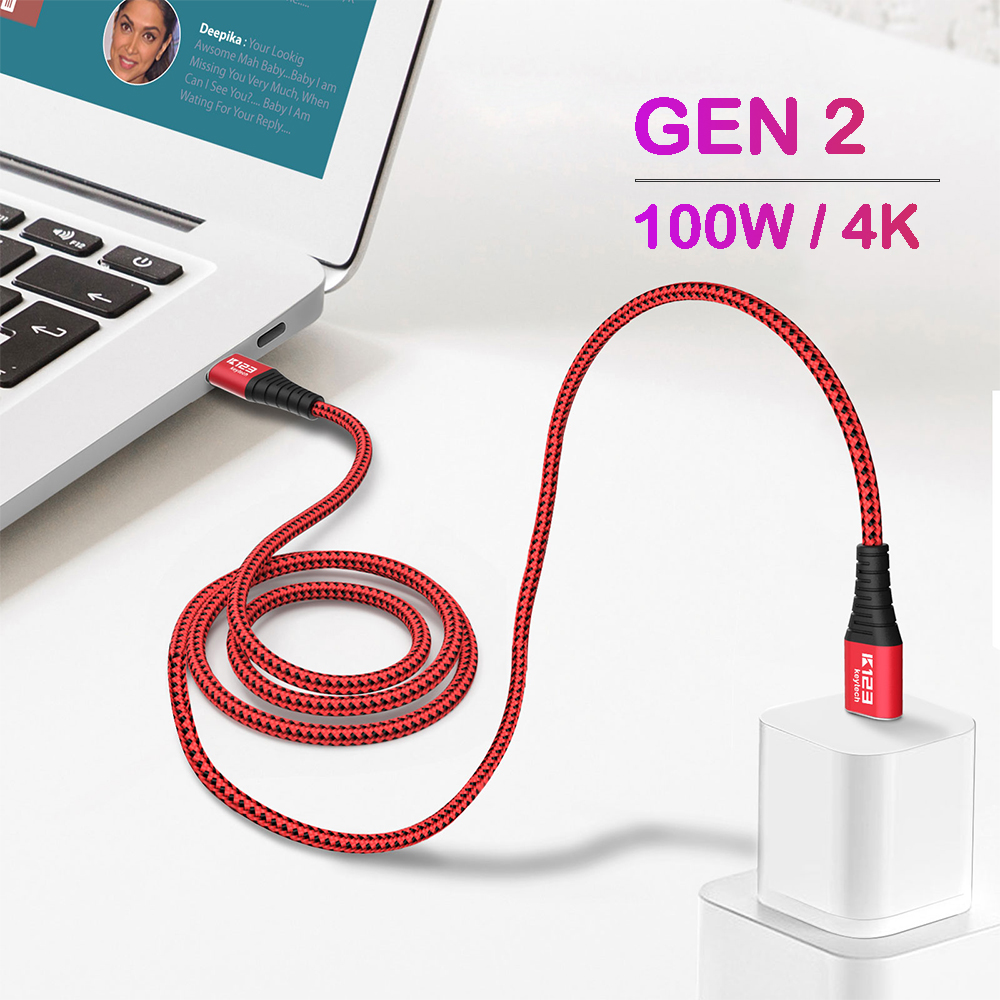 KCC019 USB 3,1 C-C Gen2 Кабель 10 Гбит/с видео 4K и подачей питания 100 Вт для MacBook