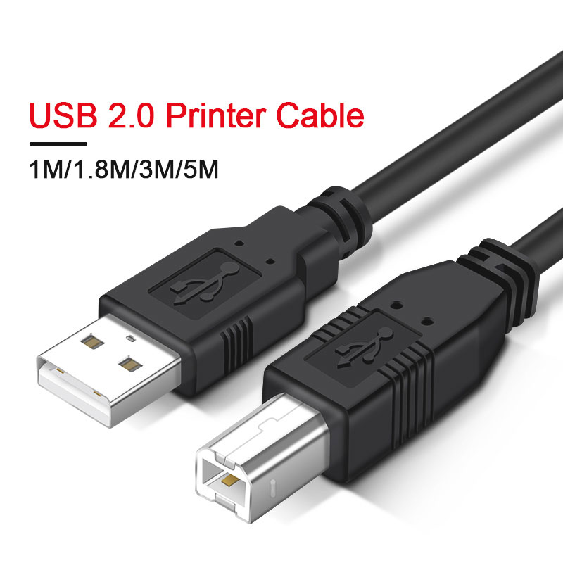 USB 2,0 кабель для принтера USB тип A к B штекер-штекер кабель для принтера для Canon Epson HP ZJiang этикетка ЦАП USB-принтер